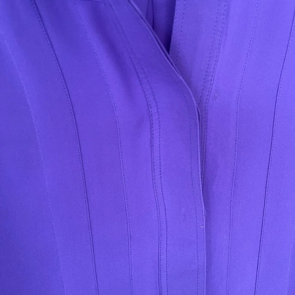 Theory Vibrant Purple Silk Top - Picture 4 of 5